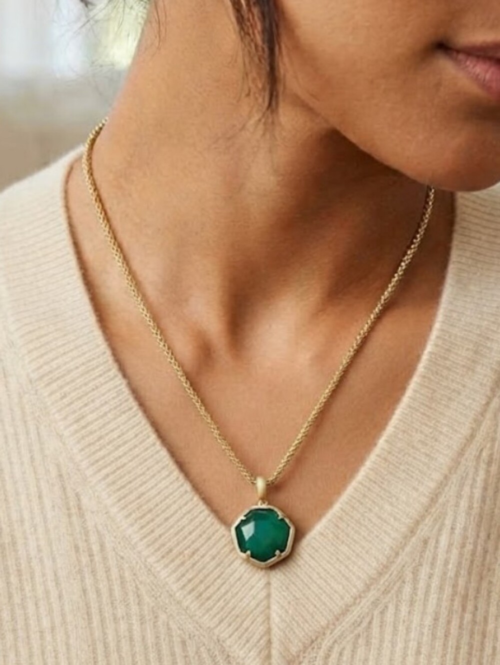 Kendra Scott Gold Cynthia Cat's Eye Short Pendant Necklace NWT